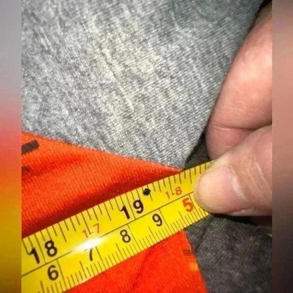 Lularoe small orange southwest‎ pattern Randy baseball style T. grey sleeve NWT - Picture 5 of 7